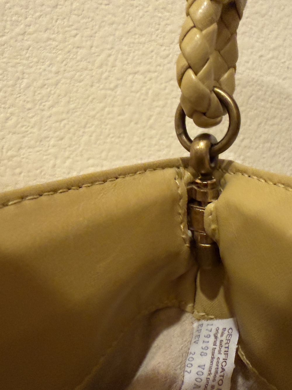 Bottega Veneta Intrecciato Shoulder Bag Woven Leather Frame Pochette Yellow - Picture 16 of 16